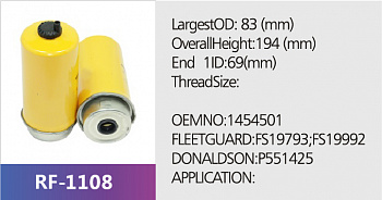 Фильтр топливный RF-1108 (1/20)
