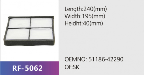 Фильтр салона RF-5062 (1/)